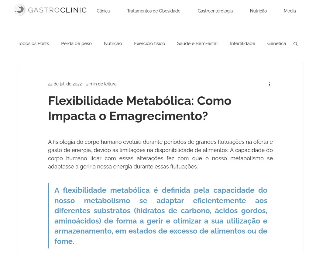 Estudo sobre déficit calórico e flexibilidade